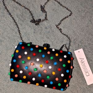 ALESSIA polka dot clutch/shoulder bag
